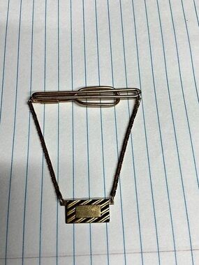 Vintange Swank Tie Bar Clip with Chain